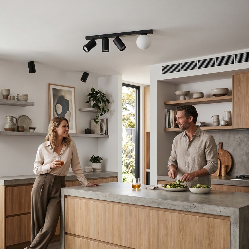BRILAGI - Deckenstrahler SELE BALL 3xGU10/30W/230V + 1xG9/10W schwarz