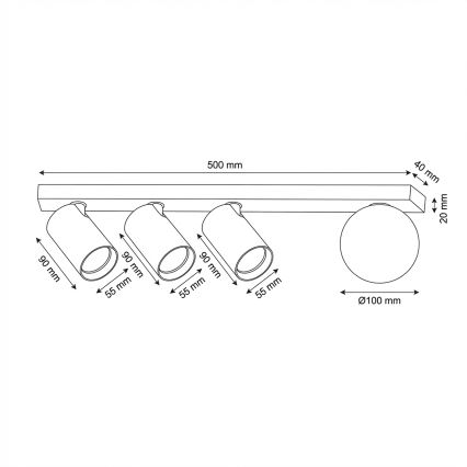 Brilagi - Deckenstrahler SELE BALL 3xGU10/30W/230V + 1xG9/10W weiß