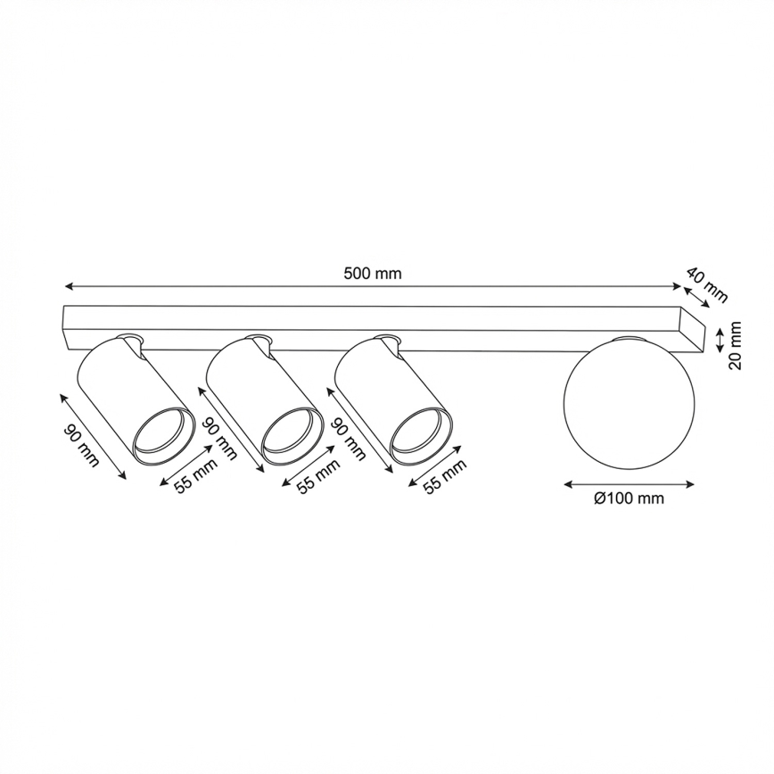 Brilagi - Deckenstrahler SELE BALL 3xGU10/30W/230V + 1xG9/10W weiß