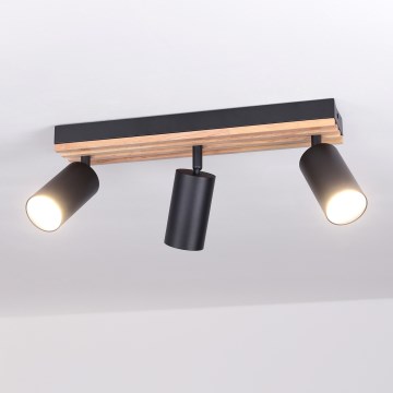 Brilagi - Deckenstrahler SELE WOOD ACOUSTIC 3xGU10/30W/230V schwarz/Holz