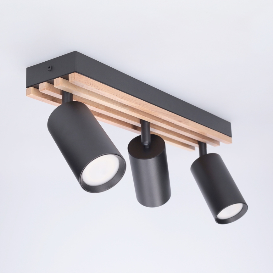 BRILAGI - Deckenstrahler SELE WOOD ACOUSTIC 3xGU10/30W/230V schwarz/Holz