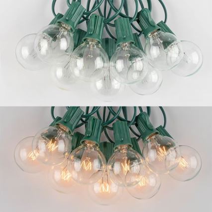 Brilagi - Dekorative LED-Lichterkette für den Außenbereich GARLAND 25xE12 20m grün IP44 warmweiβ