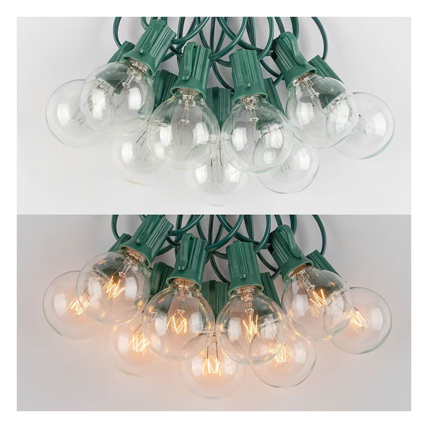 Brilagi - Dekorative LED-Lichterkette für den Außenbereich GARLAND 25xE12 20m grün IP44 warmweiβ