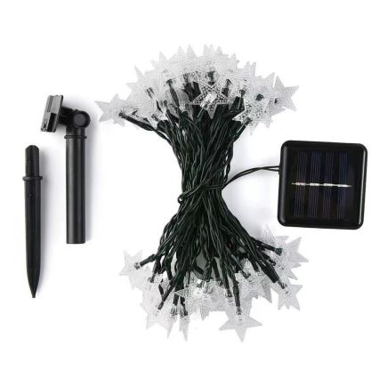 Brilagi - Dekorative LED-Solar-Lichterkette STARS 50xLED/8 Funktionen 7m IP65 warmweiβ 600 mAh