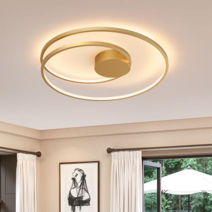 Brilagi - dimmbare LED-Deckenleuchte TWISTER LED/75W/230V 3000-6000K Ø 70 cm gold + Fernbedienung
