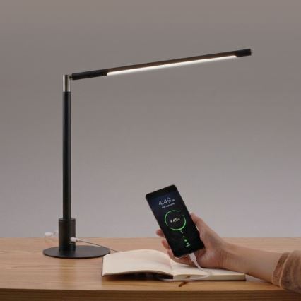 Brilagi - Dimmbare Touch-Tischlampe mit USB-Anschlüssen VARIO LED/7W/230V 3000-6500K CRI 96 schwarz