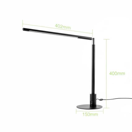 Brilagi - Dimmbare Touch-Tischlampe mit USB-Anschlüssen VARIO LED/7W/230V 3000-6500K CRI 96 schwarz