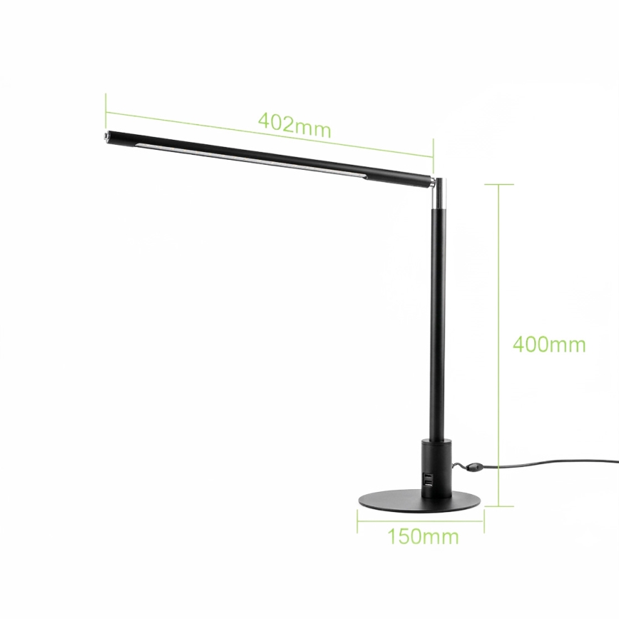 Brilagi - Dimmbare Touch-Tischlampe mit USB-Anschlüssen VARIO LED/7W/230V 3000-6500K CRI 96 schwarz