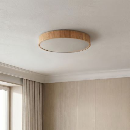 Brilagi - LED-dimmbare Deckenleuchte POOL LED/36W/230V 3000-6000K Ø 30 cm Holzdekor + Fernbedienung