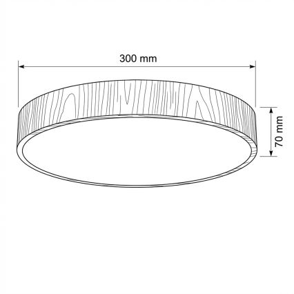 Brilagi - LED-dimmbare Deckenleuchte POOL LED/36W/230V 3000-6000K Ø 30 cm Holzdekor + Fernbedienung