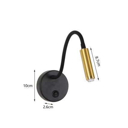 Brilagi - Dimmbare, flexible LED-Wandleuchte MAYA 1xG9/4W/230V schwarz/golden 2700-6500K Wi-Fi Tuya