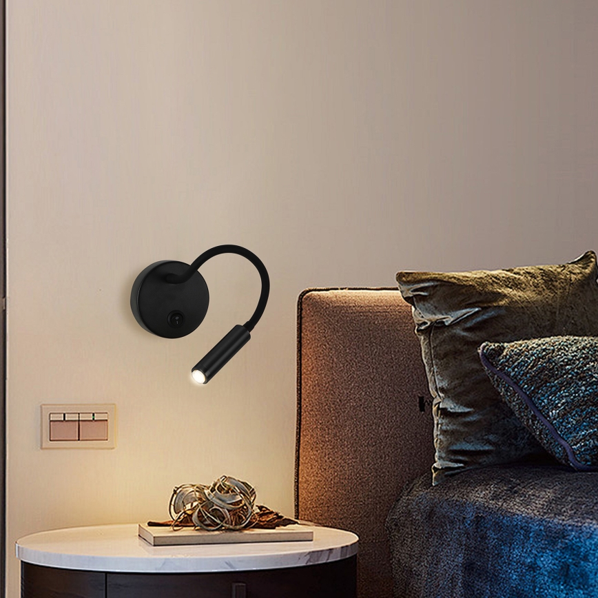 Brilagi - Dimmbare, flexible LED-Wandleuchte MAYA 1xG9/4W/230V schwarz 2700-6500K Wi-Fi Tuya