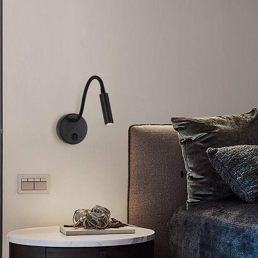 Brilagi - Dimmbare, flexible LED-Wandleuchte MAYA 1xG9/4W/230V schwarz 2700-6500K Wi-Fi Tuya