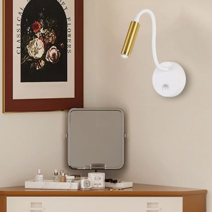 Brilagi - Dimmbare, flexible LED-Wandleuchte MAYA 1xG9/4W/230V weiß/golden 2700-6500K Wi-Fi Tuya