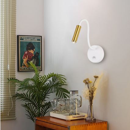 Brilagi - Dimmbare, flexible LED-Wandleuchte MAYA 1xG9/4W/230V weiß/golden 2700-6500K Wi-Fi Tuya