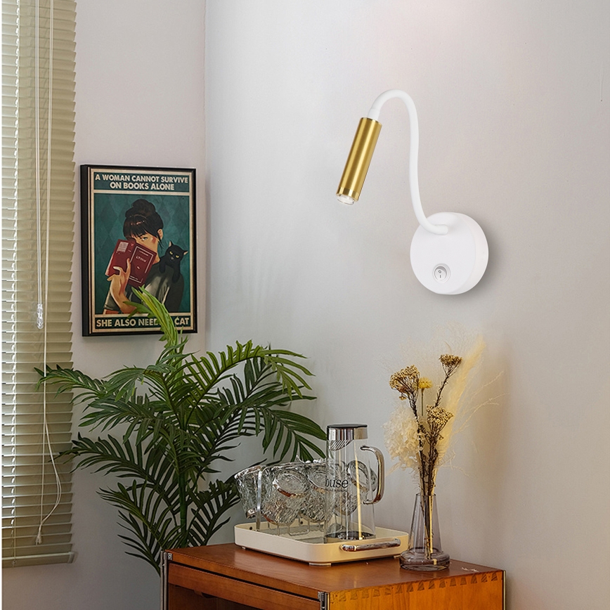 Brilagi - Dimmbare, flexible LED-Wandleuchte MAYA 1xG9/4W/230V weiß/golden 2700-6500K Wi-Fi Tuya