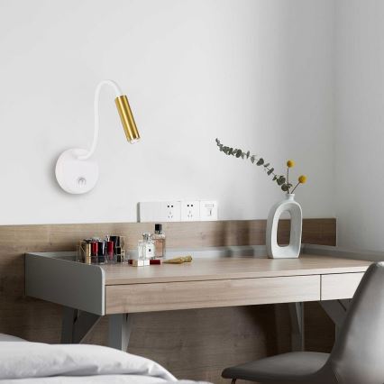 Brilagi - Dimmbare, flexible LED-Wandleuchte MAYA 1xG9/4W/230V weiß/golden 2700-6500K Wi-Fi Tuya