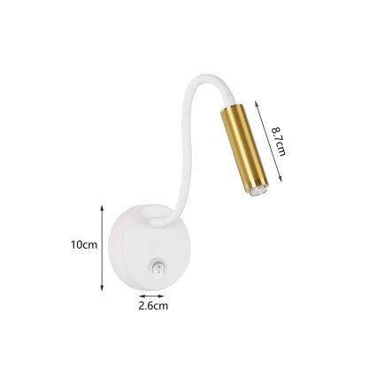 Brilagi - Dimmbare, flexible LED-Wandleuchte MAYA 1xG9/4W/230V weiß/golden 2700-6500K Wi-Fi Tuya