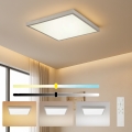 Brilagi - Dimmbare LED-Badezimmer-Deckenleuchte FRAME SMART LED/50W/230V 60x60 cm 3000-6000K IP44 Silber + Fernbedienung