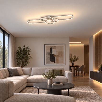 BRILAGI - LED-dimmbare Deckenleuchte APOLLO LED/58W/230V 3000-6500K 43,2x101,2 cm mattchrom + Fernbedienung
