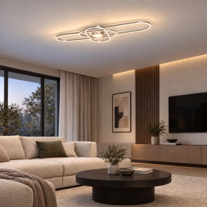 BRILAGI - LED-dimmbare Deckenleuchte APOLLO LED/58W/230V 3000-6500K 43,2x101,2 cm mattchrom + Fernbedienung