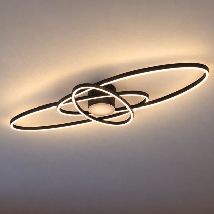 BRILAGI - dimmbare LED-Deckenleuchte APOLLO LED/58W/230V 3000-6500K 43,2x101,2 cm schwarz + Fernbedienung