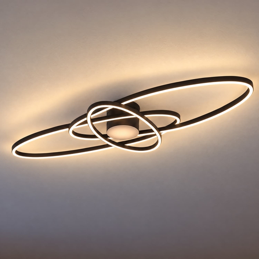 BRILAGI - dimmbare LED-Deckenleuchte APOLLO LED/58W/230V 3000-6500K 43,2x101,2 cm schwarz + Fernbedienung