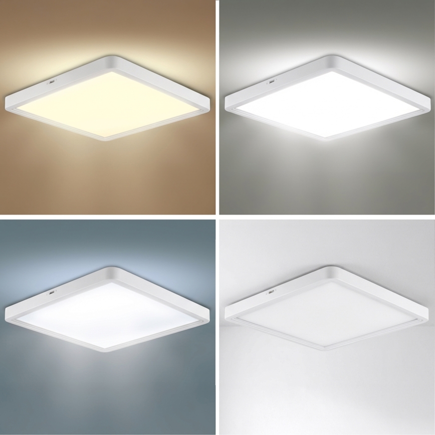 Brilagi - LED-dimmbare Deckenleuchte ESTELA SQUARE LED/36W/230V 3000-6500K 31x31 cm weiß + Fernbedienung