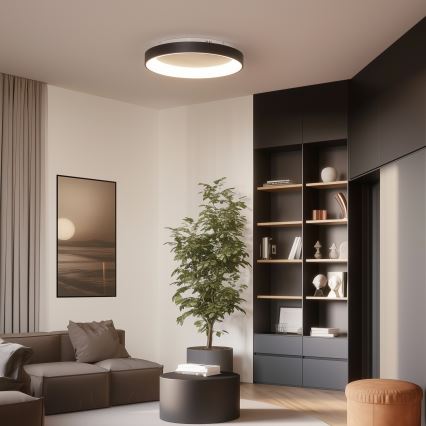 Brilagi - LED-dimmbare Deckenleuchte FALCON II LED/99 W/230 V 3000–6500 K Ø 60 cm schwarz + Fernbedienung