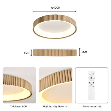 Brilagi - LED-dimmbare Deckenleuchte FALCON MODERN LED/30W/230V 3000-6500K Ø 40 cm beige + Fernbedienung