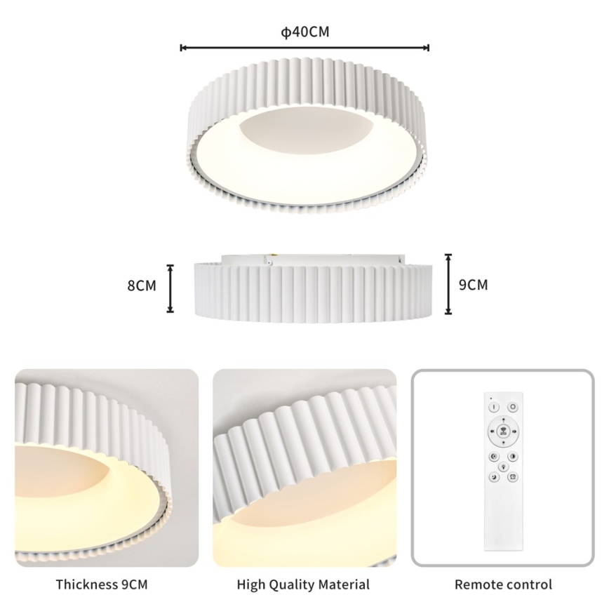 BRILAGI - LED dimmbare Deckenleuchte FALCON MODERN LED/30W/230V 3000-6000K Ø 40 cm weiß + Fernbedienung