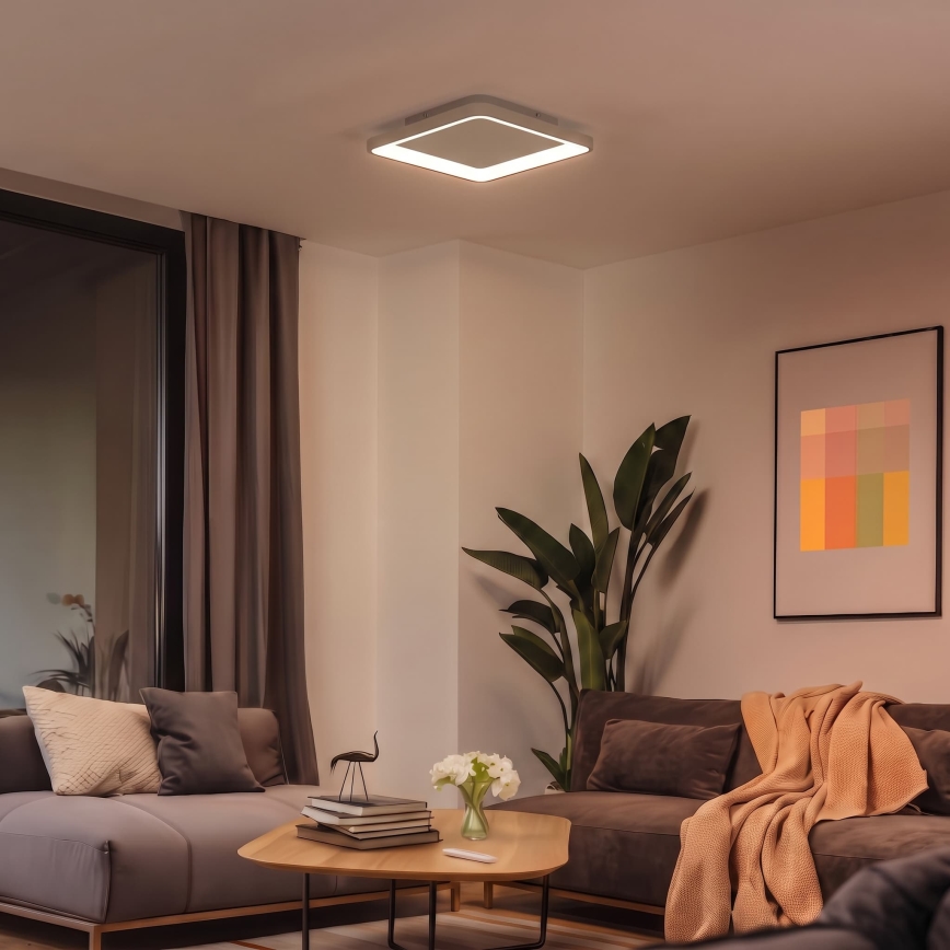 BRILAGI - LED-dimmbare Deckenleuchte FALCON SLIM LED/50W/230V 3000-6500K 50x50 cm beige + Fernbedienung