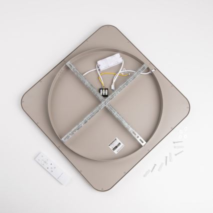 BRILAGI - LED-dimmbare Deckenleuchte FALCON SLIM LED/50W/230V 3000-6500K 50x50 cm beige + Fernbedienung