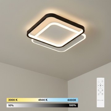 Brilagi - Dimmbare LED-Deckenleuchte FLARE LED/43W/230V 3000-6000K 39,5x45 cm weiß/schwarz + Fernbedienung