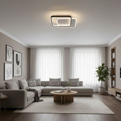 Brilagi - dimmbare LED-Deckenleuchte FLARE LED/43W/230V 3000-6000K 39,5x45 cm weiß/schwarz + Fernbedienung
