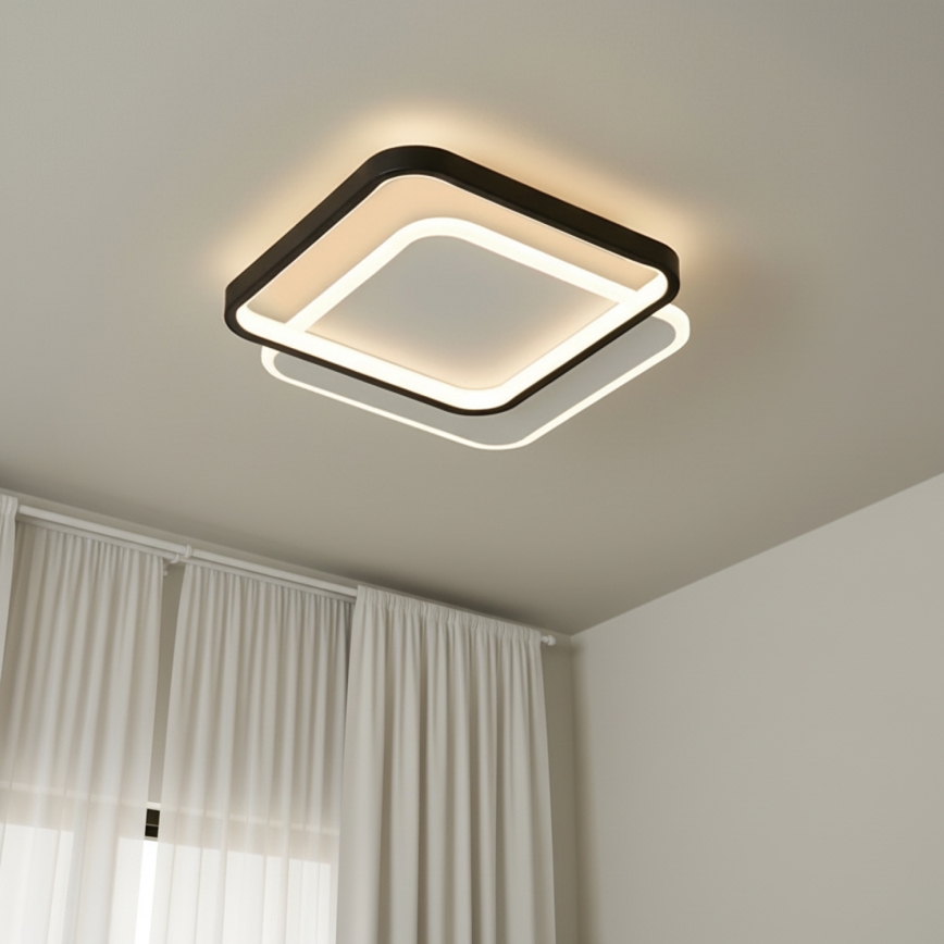Brilagi - dimmbare LED-Deckenleuchte FLARE LED/43W/230V 3000-6000K 39,5x45 cm weiß/schwarz + Fernbedienung
