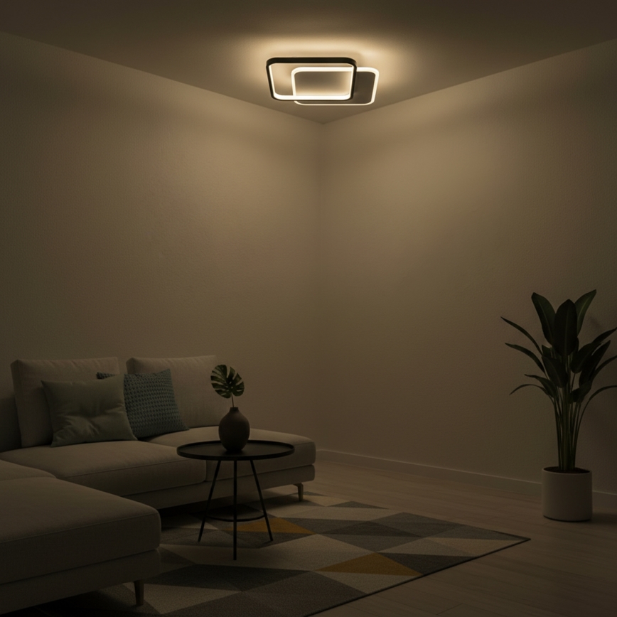 Brilagi - dimmbare LED-Deckenleuchte FLARE LED/43W/230V 3000-6000K 39,5x45 cm weiß/schwarz + Fernbedienung