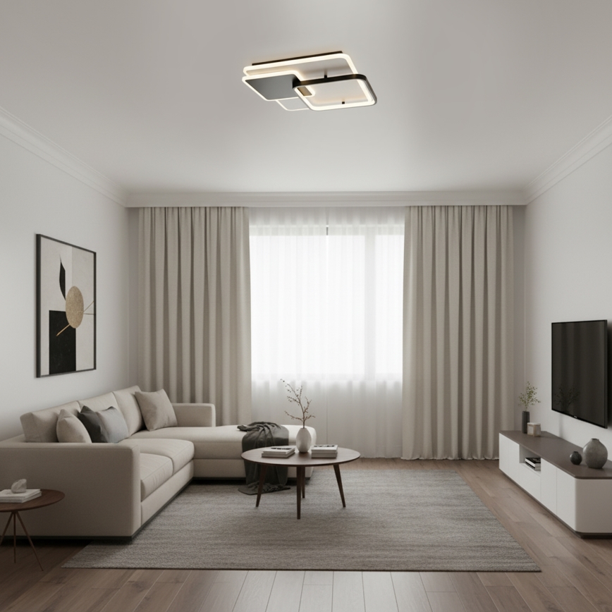 Brilagi - dimmbare LED-Deckenleuchte FLARE LED/64W/230V 45x45 cm 3000/4000/6000K + Fernbedienung