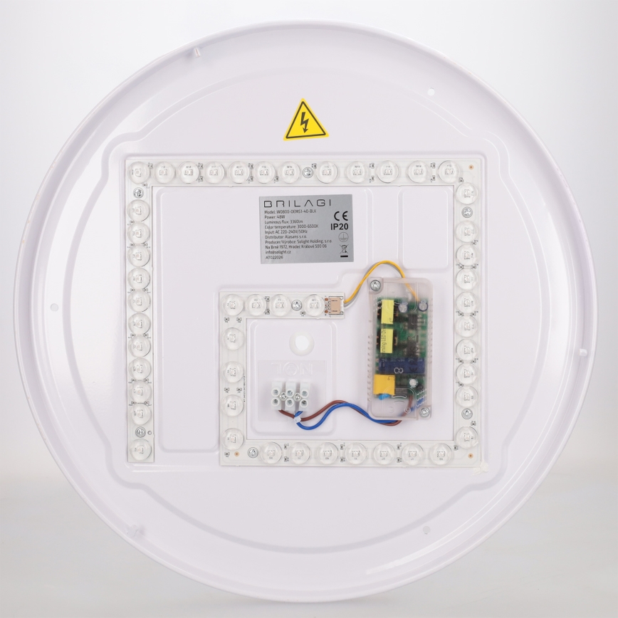 Brilagi - LED dimmbar Deckenleuchte FLOCO LED/48 W/230 V 3000–6500 K Ø 40 cm Holzdekor/Schwarz + Fernbedienung