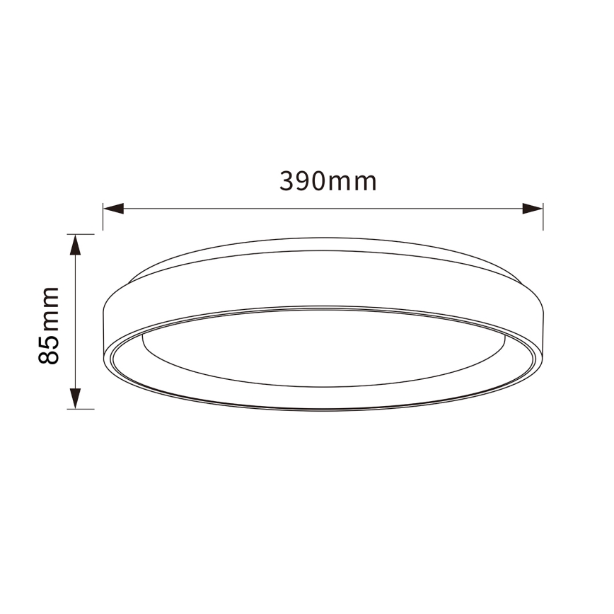 Brilagi - LED dimmbar Deckenleuchte FLOCO LED/48 W/230 V 3000–6500 K Ø 40 cm Holzdekor/Schwarz + Fernbedienung