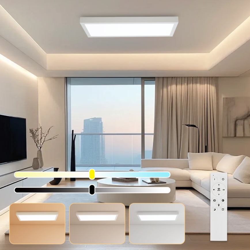 Brilagi - Dimmbare LED-Deckenleuchte für Badezimmer FRAME SMART LED/30W/230V 30x60 cm 3000-6000K IP44 weiß + Fernbedienung