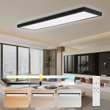 Brilagi - Dimmbare LED-Deckenleuchte für Badezimmer FRAME SMART LED/50W/230V 30x120 cm 3000-6000K IP44 schwarz + Fernbedienung