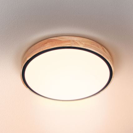 Brilagi - Dimmbare LED-Deckenleuchte GLORIA LED/48W/230V 3000-6500K Eiche d 40 cm + Fernbedienung