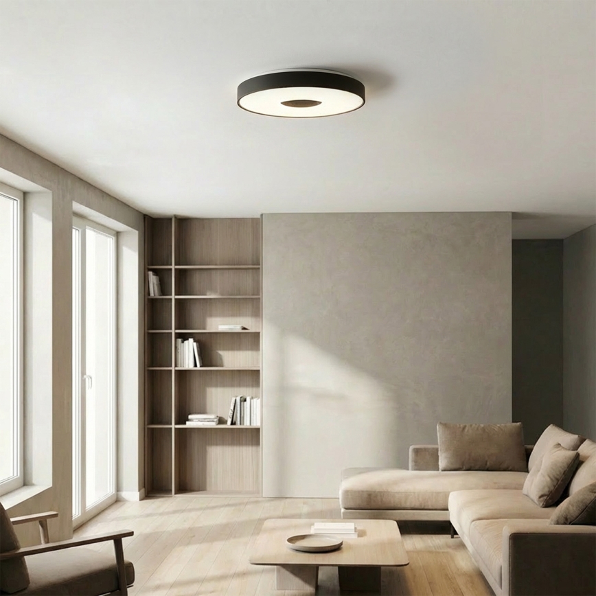 Brilagi - dimmbares LED-Deckenlicht JAMIS LED/48W/230V 3000-6500K Ø 39 cm schwarz + Fernbedienung