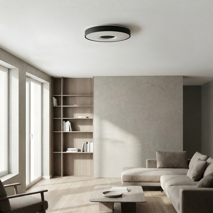 Brilagi - dimmbares LED-Deckenlicht JAMIS LED/48W/230V 3000-6500K Ø 39 cm schwarz + Fernbedienung