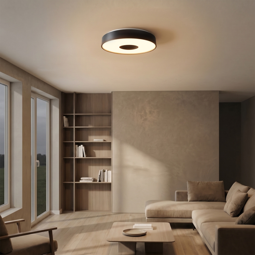 Brilagi - dimmbares LED-Deckenlicht JAMIS LED/48W/230V 3000-6500K Ø 39 cm schwarz + Fernbedienung