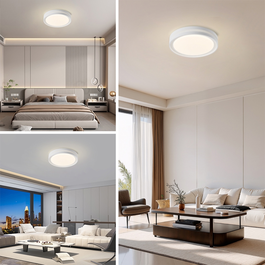 Brilagi - Dimmbare Deckenleuchte KREON LED/54W/230V 3000-6000K schwarz Ø 38 cm + Fernbedienung