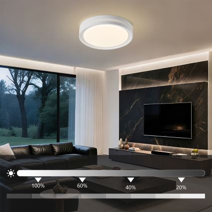 Brilagi - Dimmbare Deckenleuchte KREON LED/54W/230V 3000-6000K schwarz Ø 38 cm + Fernbedienung