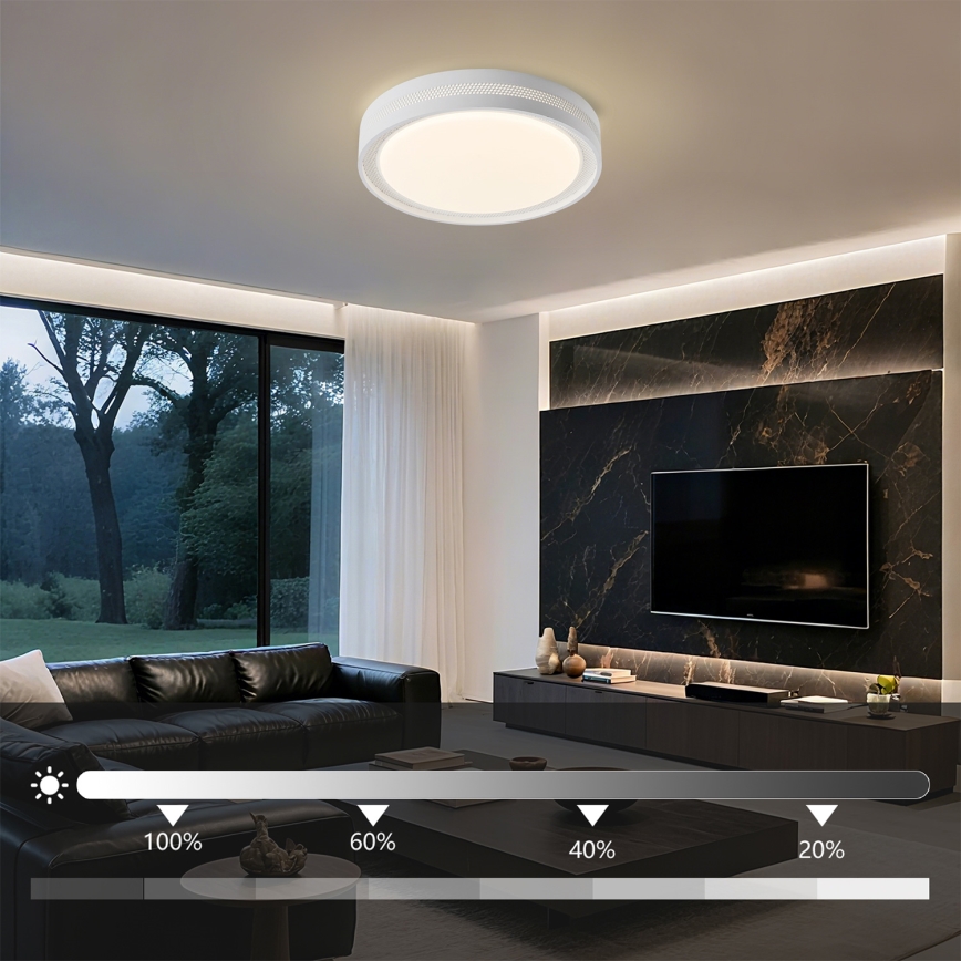 Brilagi - Dimmbare Deckenleuchte KREON LED/54W/230V 3000-6000K schwarz Ø 38 cm + Fernbedienung