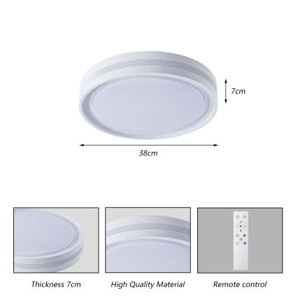 Brilagi - Dimmbare Deckenleuchte KREON LED/54W/230V 3000-6000K schwarz Ø 38 cm + Fernbedienung